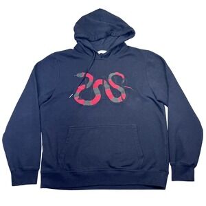 Eleven Paris LA Collection Snake Logo Black Pullover Hoodie Sz L Skater Street